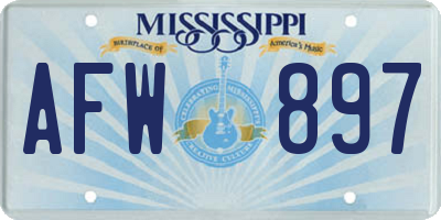 MS license plate AFW897