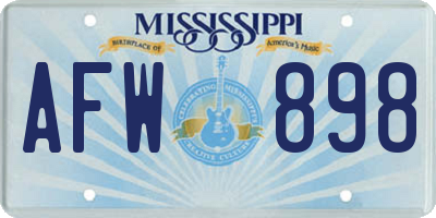 MS license plate AFW898