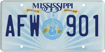 MS license plate AFW901