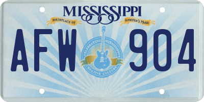 MS license plate AFW904
