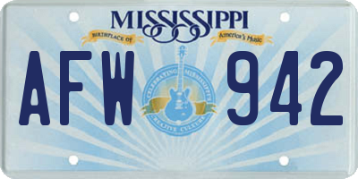 MS license plate AFW942