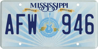 MS license plate AFW946