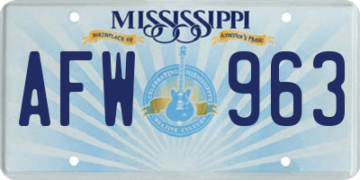 MS license plate AFW963
