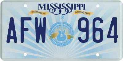 MS license plate AFW964