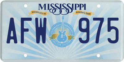 MS license plate AFW975