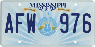 MS license plate AFW976