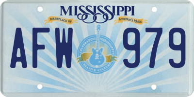 MS license plate AFW979