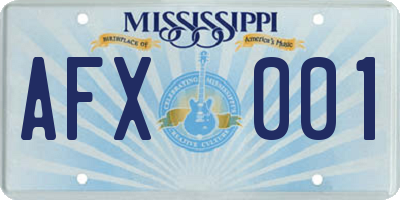MS license plate AFX001