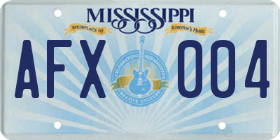 MS license plate AFX004