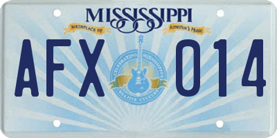 MS license plate AFX014
