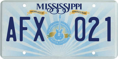 MS license plate AFX021