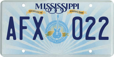 MS license plate AFX022