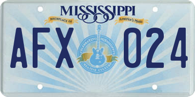 MS license plate AFX024