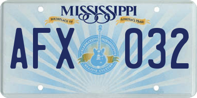 MS license plate AFX032