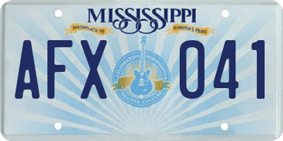 MS license plate AFX041