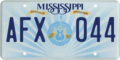 MS license plate AFX044