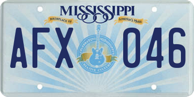 MS license plate AFX046