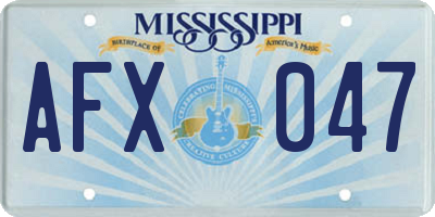 MS license plate AFX047