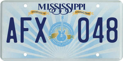 MS license plate AFX048