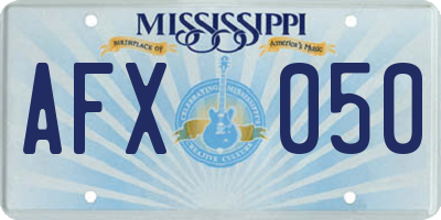 MS license plate AFX050