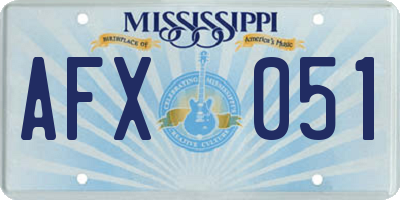 MS license plate AFX051