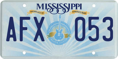 MS license plate AFX053