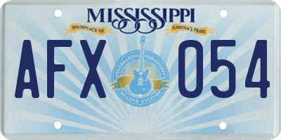 MS license plate AFX054