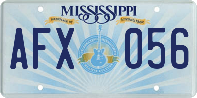 MS license plate AFX056