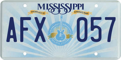 MS license plate AFX057