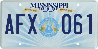 MS license plate AFX061