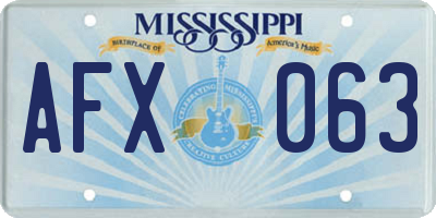 MS license plate AFX063