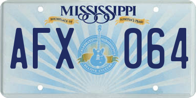 MS license plate AFX064