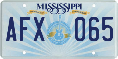 MS license plate AFX065