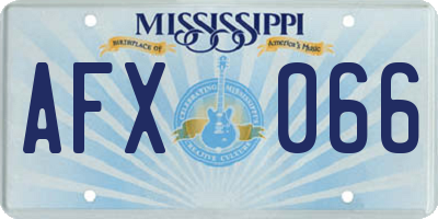 MS license plate AFX066