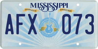 MS license plate AFX073