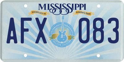 MS license plate AFX083