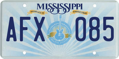 MS license plate AFX085