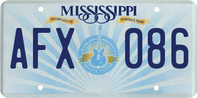 MS license plate AFX086