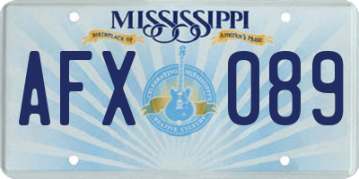 MS license plate AFX089
