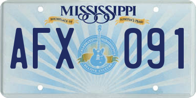 MS license plate AFX091