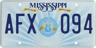 MS license plate AFX094