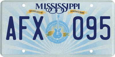 MS license plate AFX095