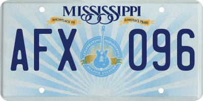 MS license plate AFX096