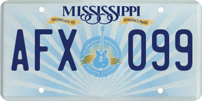 MS license plate AFX099