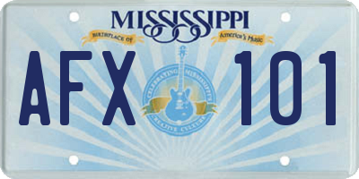 MS license plate AFX101
