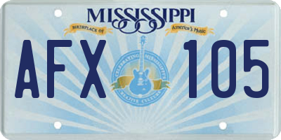 MS license plate AFX105