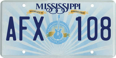 MS license plate AFX108