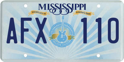 MS license plate AFX110