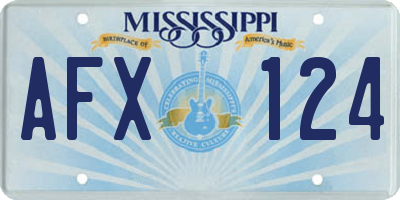 MS license plate AFX124