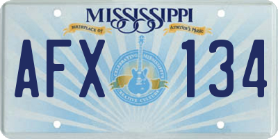 MS license plate AFX134